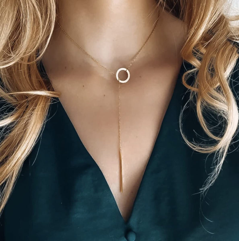 Gold Drop Bar Lariat Necklace | Elegant Women's Jewellery | Versatile Style-GOLD-State of Style