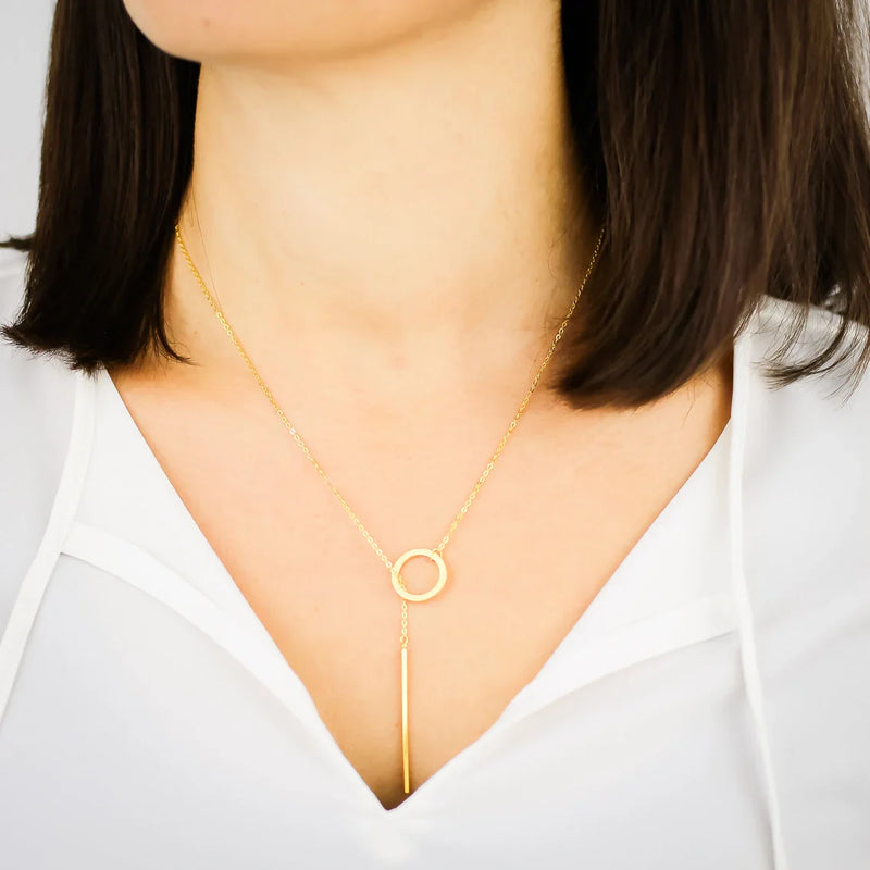 Gold Drop Bar Lariat Necklace | Elegant Women's Jewellery | Versatile Style-GOLD-State of Style