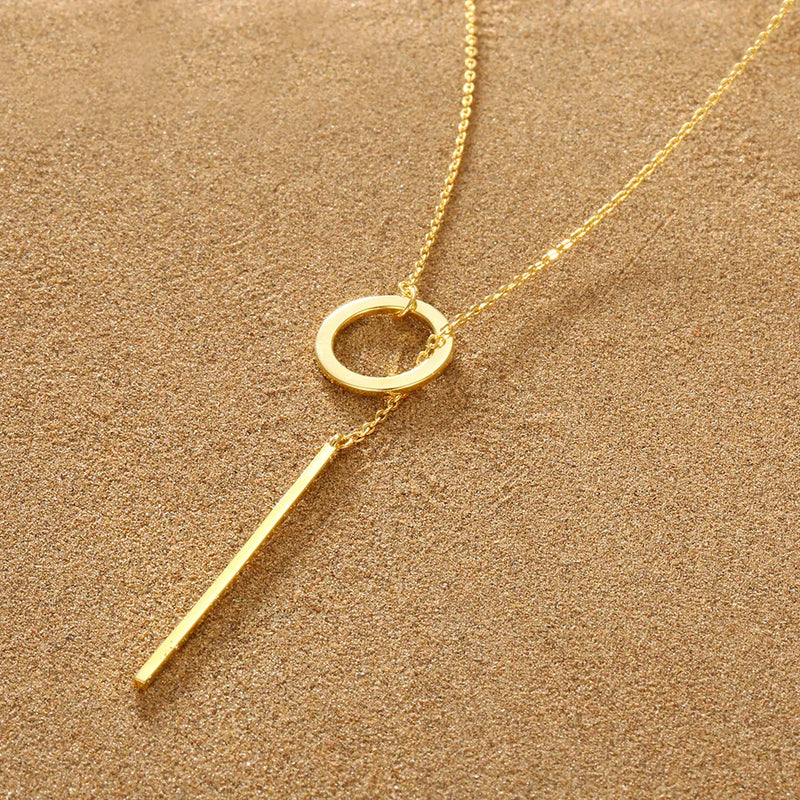 Gold Drop Bar Lariat Necklace | Elegant Women's Jewellery | Versatile Style-GOLD-State of Style