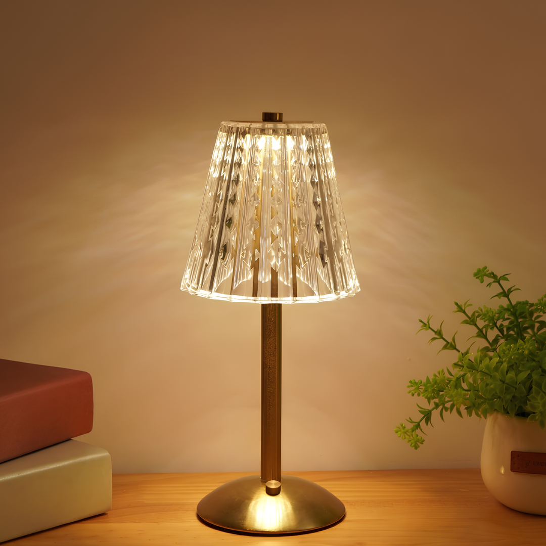 Golden Crystal Table Lamp - Aurora Luxe-Classic-State of Style