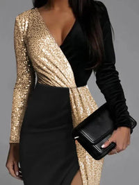 Golden Glitter Dress - StarGlow-S-State of Style