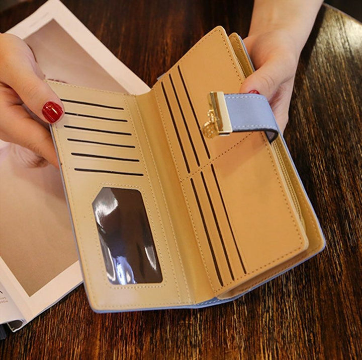 Golden Leaf PU Leather Wallet-Black-Long Wallet-State of Style