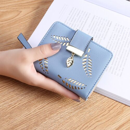 Golden Leaf PU Leather Wallet-Blue-Short Wallet-State of Style