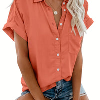 Grace Kraag Blouse | Comfortable Button Closure-Coral-S-State of Style