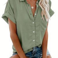 Grace Kraag Blouse | Comfortable Button Closure-Yellow Green-S-State of Style