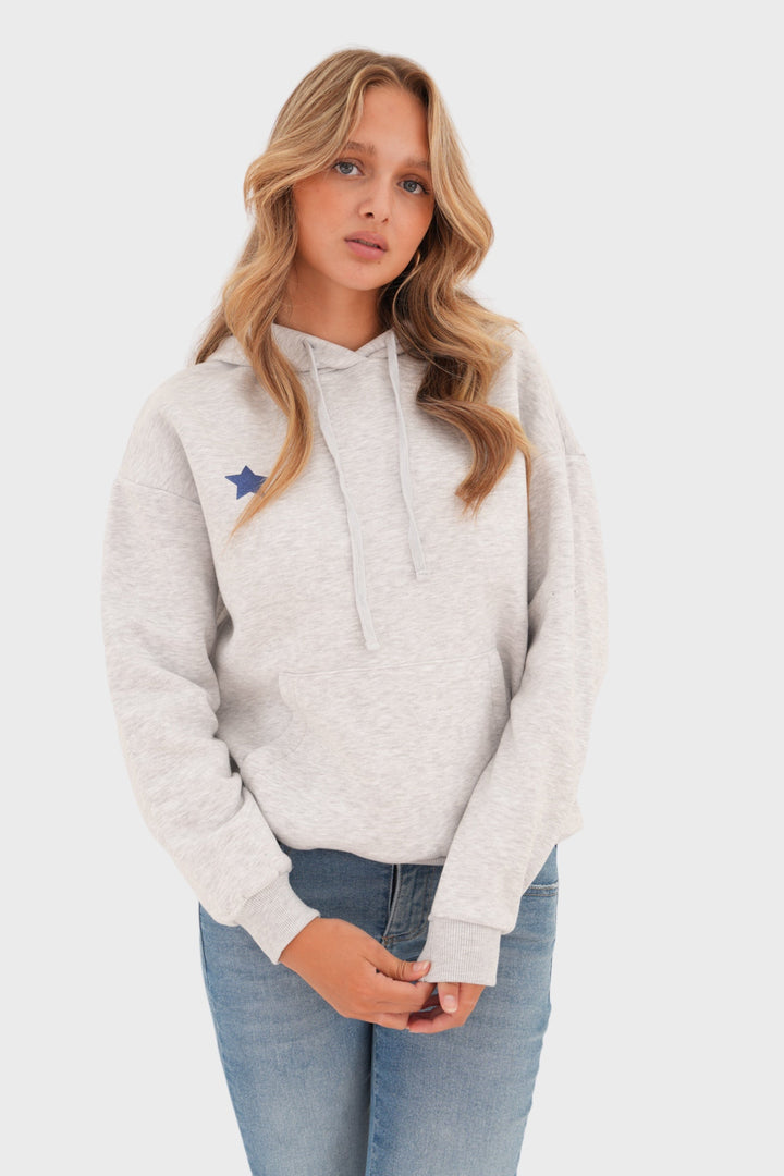 Grey Women's Sweater with Playful Star Print - LunaStar-XS-State of Style