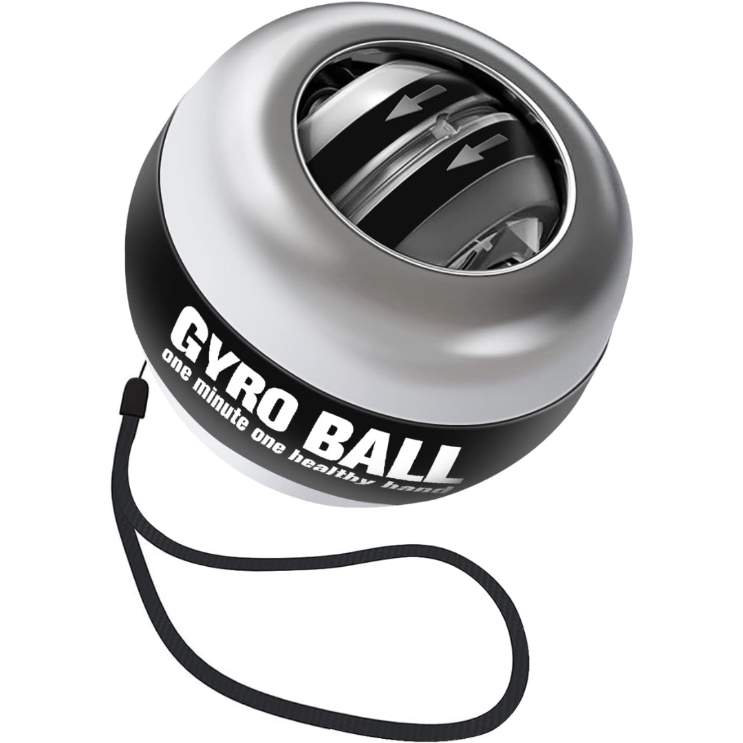 Gyroscopic Wrist Strengthener Ball - Auto Start Forearm Trainer-Silver Metal-State of Style