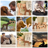 Hand-carved Dog Figurine - HeartBond-Man and dog-State of Style