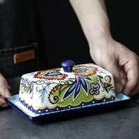 Hand-painted Butter Dish in Tuscan Style - TuscanCharm-State of Style