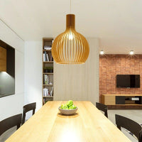 Handcrafted Wooden Pendant Light - RustikAura-23 cm-Classic Wood-State of Style