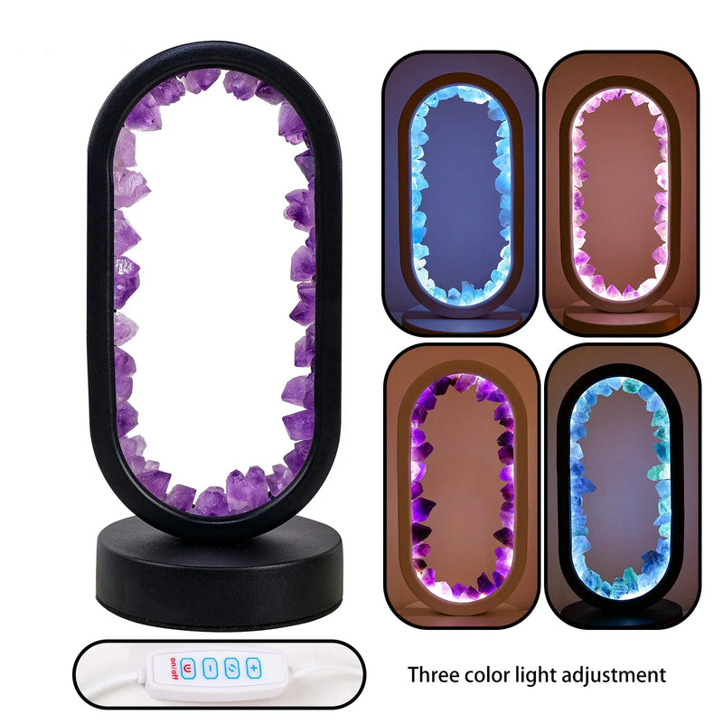 Handmade Amethyst Lamp - Serenith-Amethyst Raw Black-State of Style