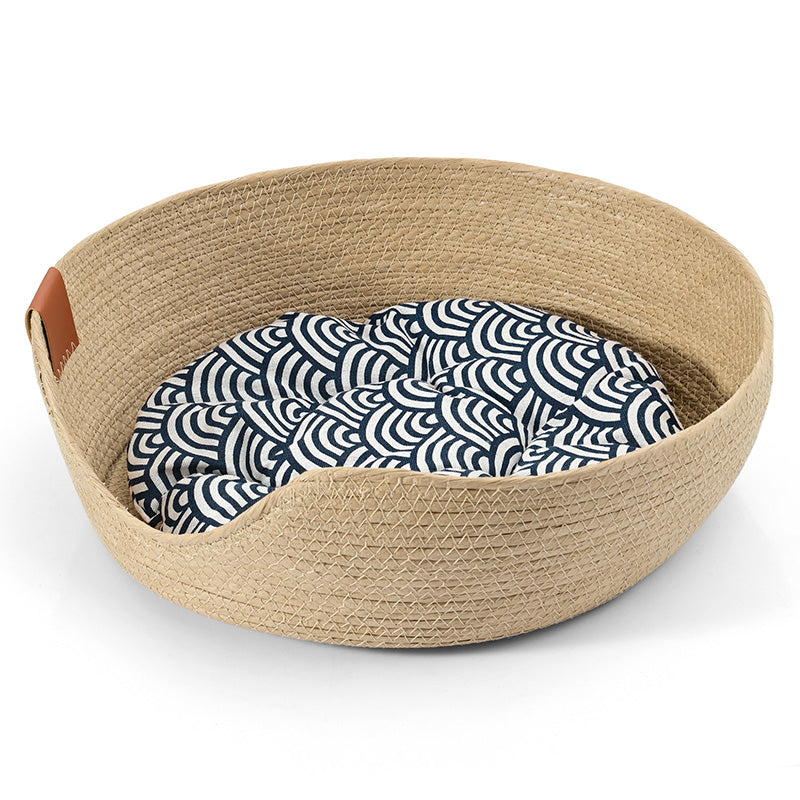 Handmade Comfortable Cat Bed - LuxeSnooze-S-Basket + black bed-State of Style