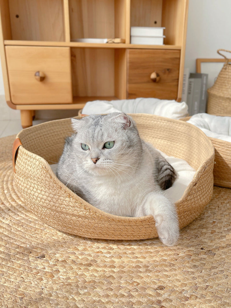 Handmade Comfortable Cat Bed - LuxeSnooze-S-Basket-State of Style