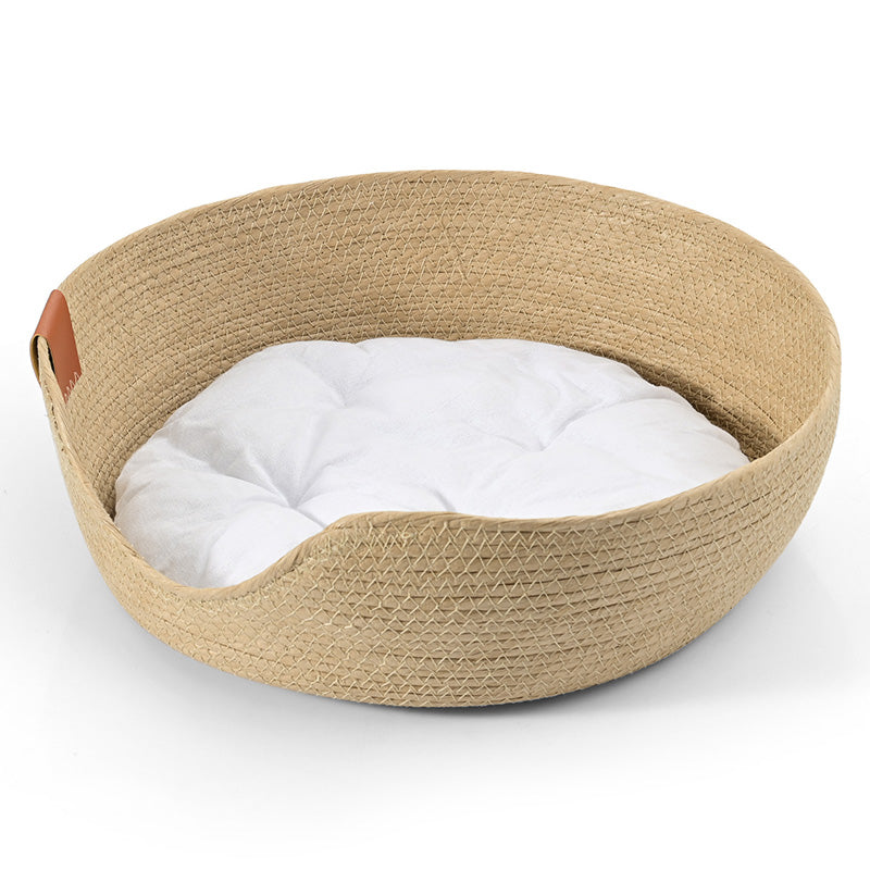 Handmade Comfortable Cat Bed - LuxeSnooze-S-Basket + white bed-State of Style