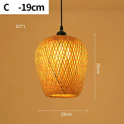 Handmade Rattan Pendant Lamp - RayaLicht-C - 19 cm-State of Style