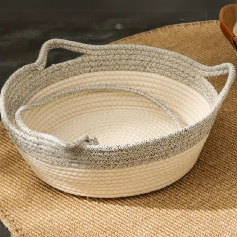 Handwoven Cotton Rope Bed for Cats - CozyNest-Grey-S-State of Style