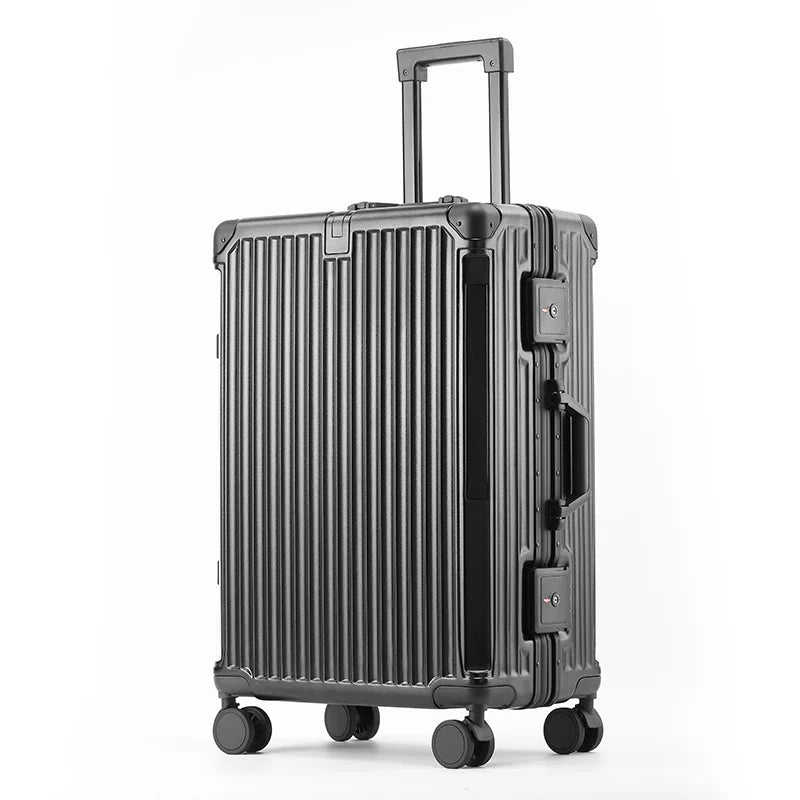 Hard-shell suitcase with aluminium frame – Tallinn-Black-S (48 L)-State of Style
