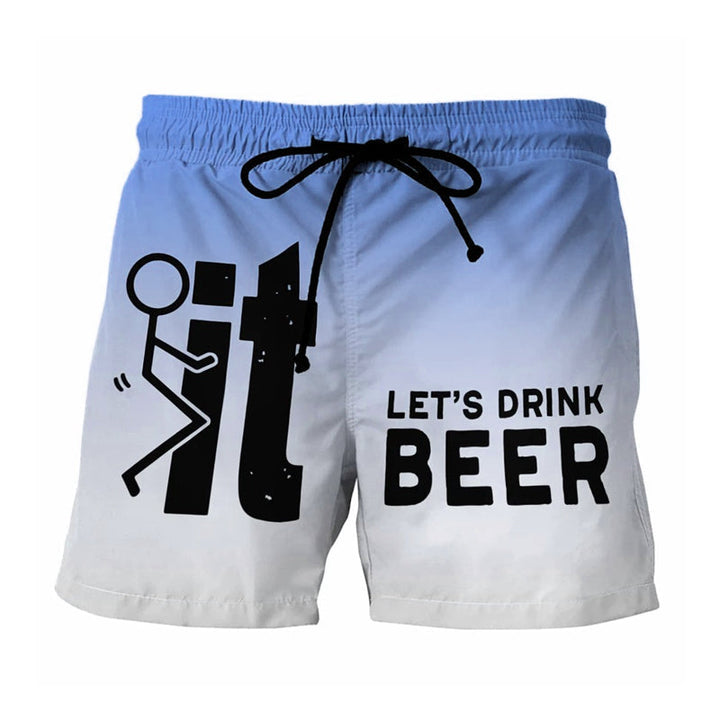 Hawaii Men's Swim Shorts with Elastic Waistband – Fabio-Blue-2XS-State of Style
