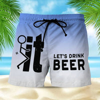 Hawaii Men's Swim Shorts with Elastic Waistband – Fabio-Blue-2XS-State of Style