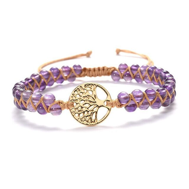 Healing Bracelet for Women | Crystal Bead Jewellery-Purple-State of Style