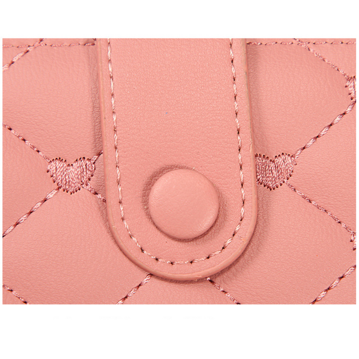 Heart-Embroidered Long Wrist Wallet-Black-State of Style