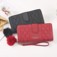 Heart-Embroidered Long Wrist Wallet-Black-State of Style