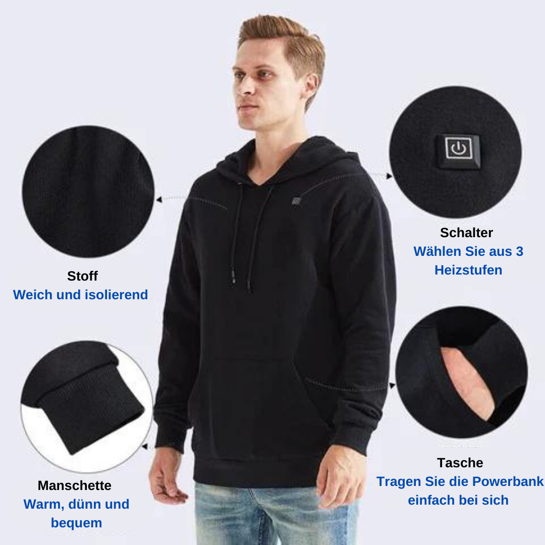 Heated Unisex Hoodie - ThermaHoodie-Grey-S-State of Style