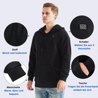 Heated Unisex Hoodie - ThermaHoodie-Grey-S-State of Style