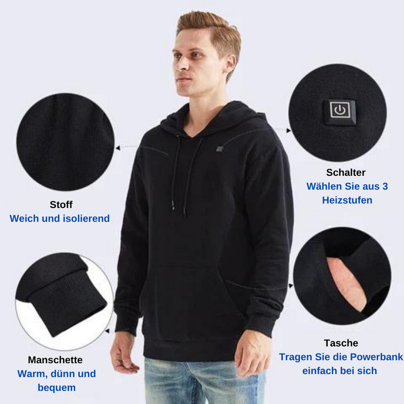 Heated Unisex Hoodie - ThermaHoodie-Grey-S-State of Style