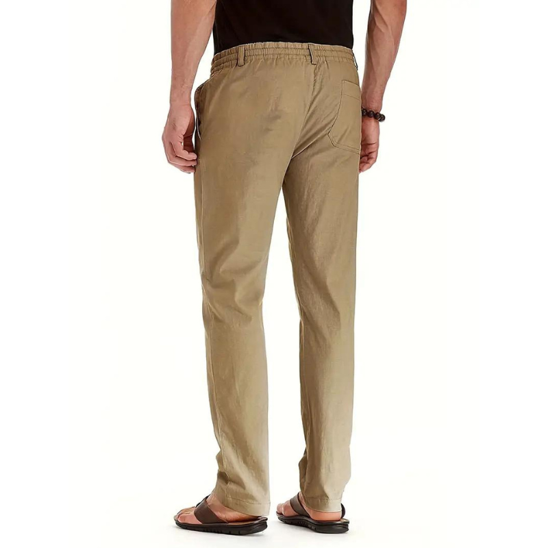 Helge | Men's Summer Trousers with Elastic Waistband-White-M-State of Style