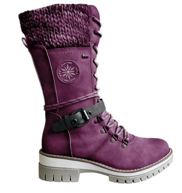 High Ladies Boots with Orthopaedic Sole - Amelia-Purple-5-State of Style