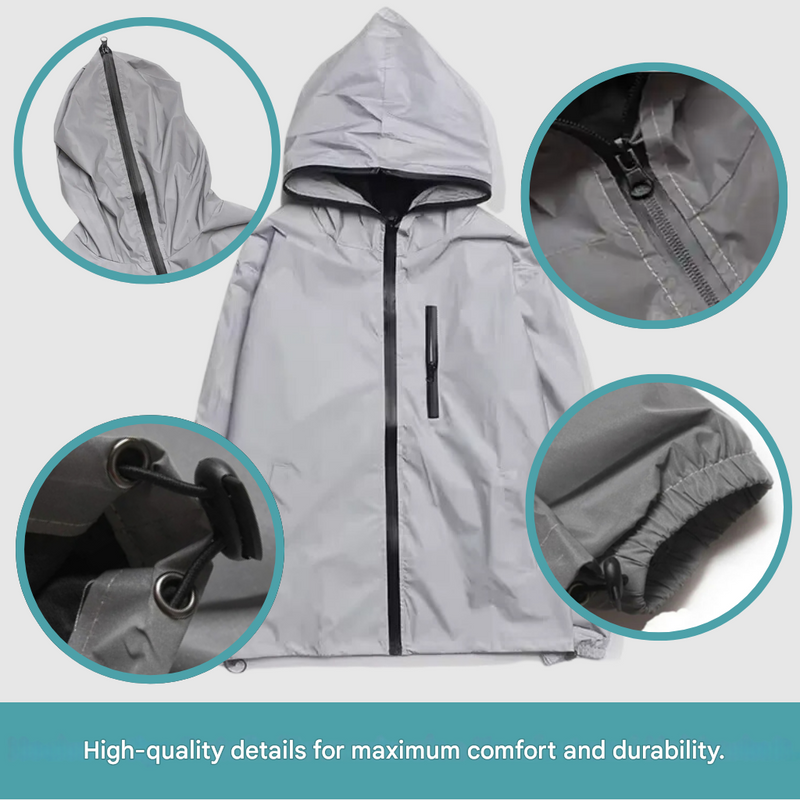 High-Reflective and Waterproof Unisex Rain Jacket - LumiSafe-S-State of Style