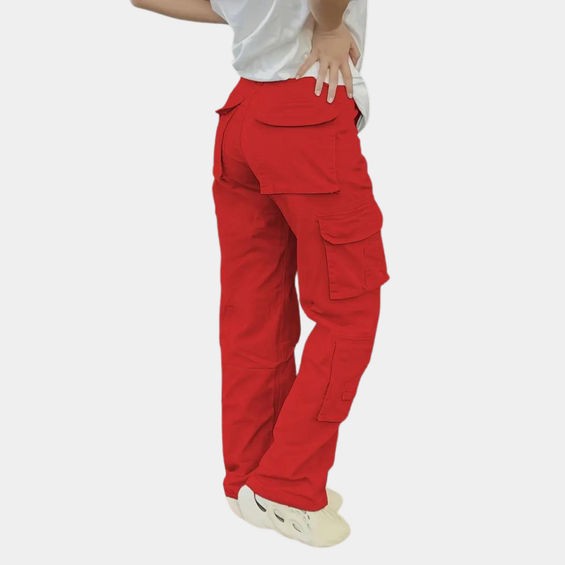 High-Waist Women's Cargo Pants - Amélie-Olive Green-XS-State of Style