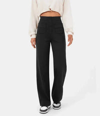 High-Waisted Elastic Casual Pants - Sophia-Stone Green-S (36)-State of Style