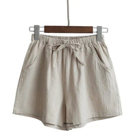 High-Waisted Linen Shorts – Plus Size & Perfect for Beach Days-Beige-2XL-State of Style