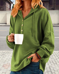 Hoodie with Button Closure - Luna-Brown-XS-State of Style