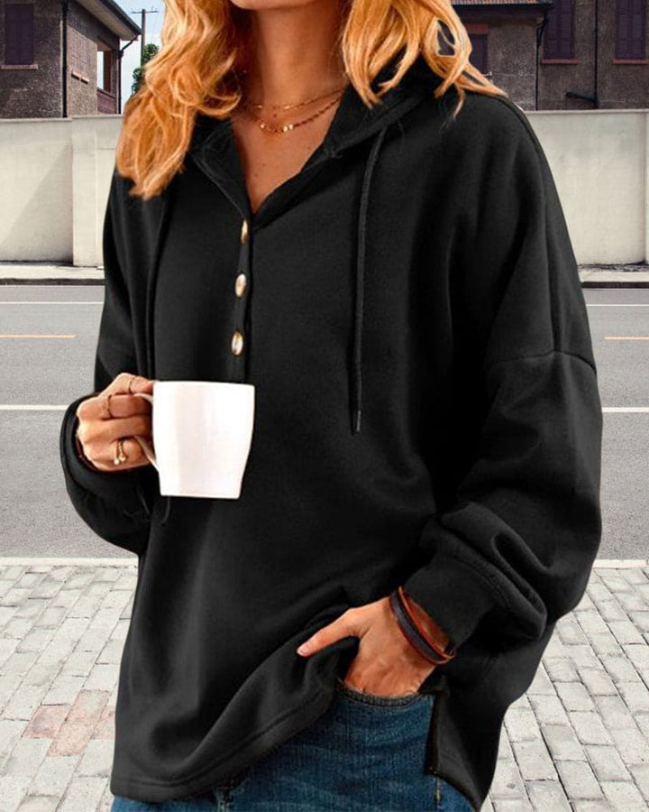 Hoodie with Button Closure - Luna-Brown-XS-State of Style