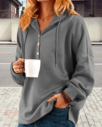 Hoodie with Button Closure - Luna-Brown-XS-State of Style