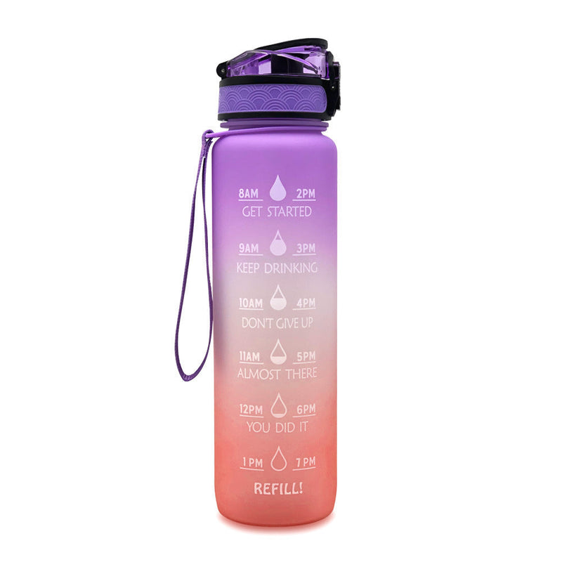 HydraHero Water Bottle with Timeline - Stay Fresh, Stay Hydrated!-Purple/Pink-State of Style