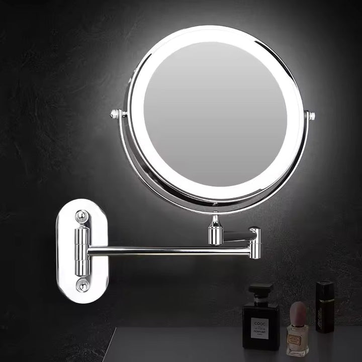 Illuminated Makeup Mirror - LumiAura-Silver-State of Style