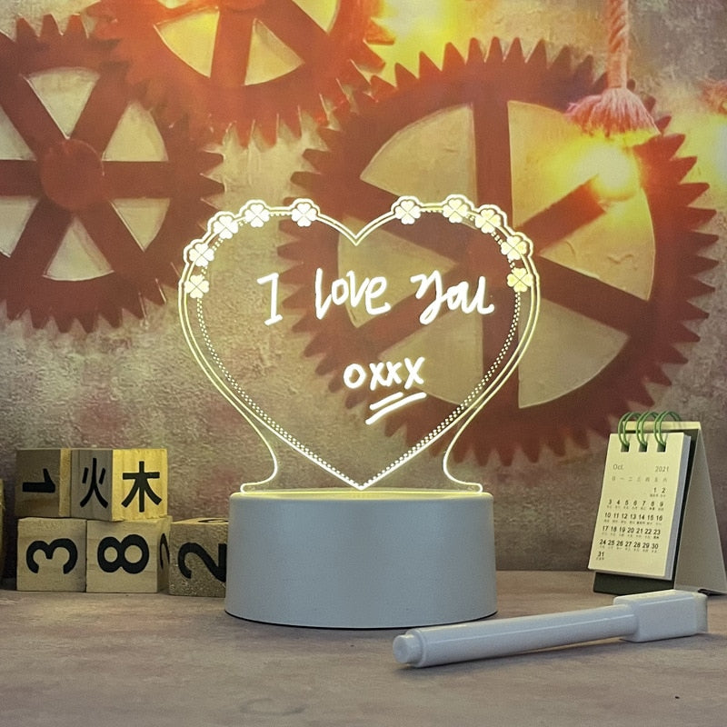 Illuminated Notice Board - LumoNote-Heart-State of Style