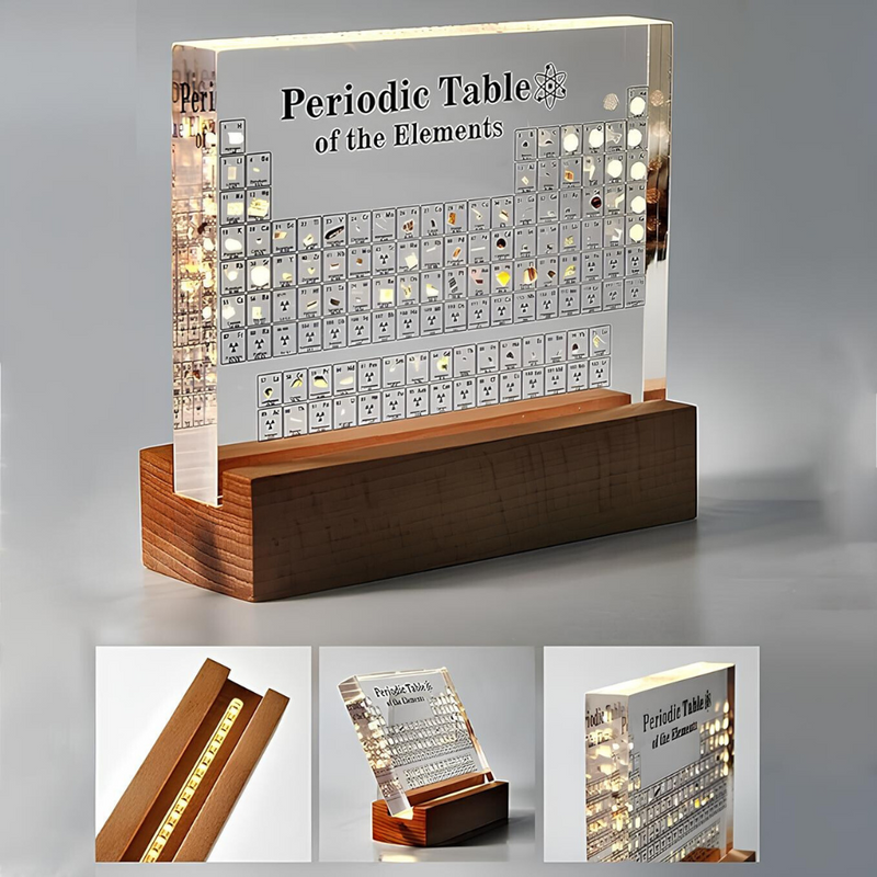 Illuminated Periodic Table with Real Elements - Elementa-State of Style