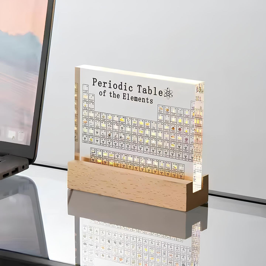 Illuminated Periodic Table with Real Elements - Elementa-State of Style