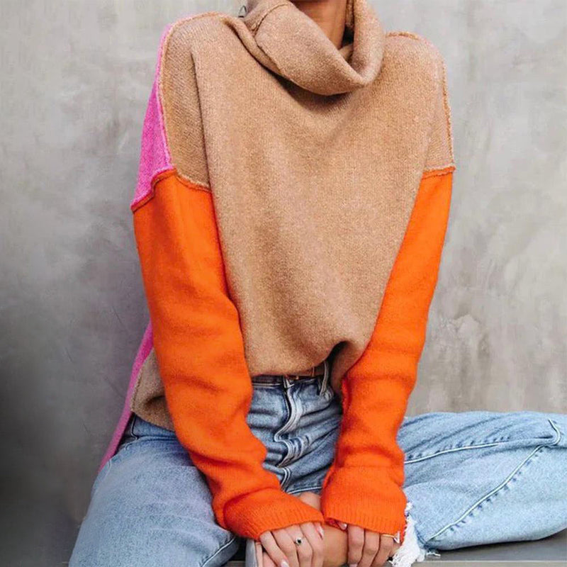 Impressive Color Block Knit Sweater - AutumnVibe-S (36/38)-State of Style
