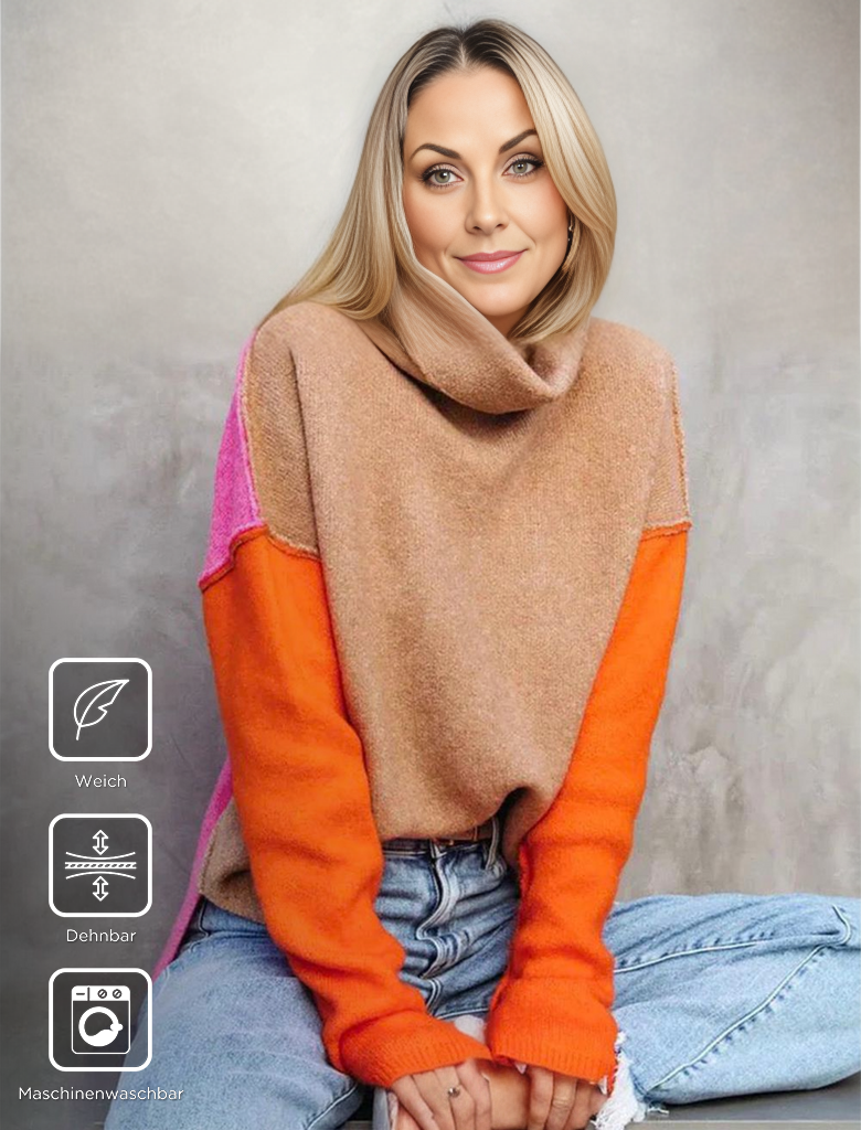 Impressive Color Block Knit Sweater - AutumnVibe-S (36/38)-State of Style