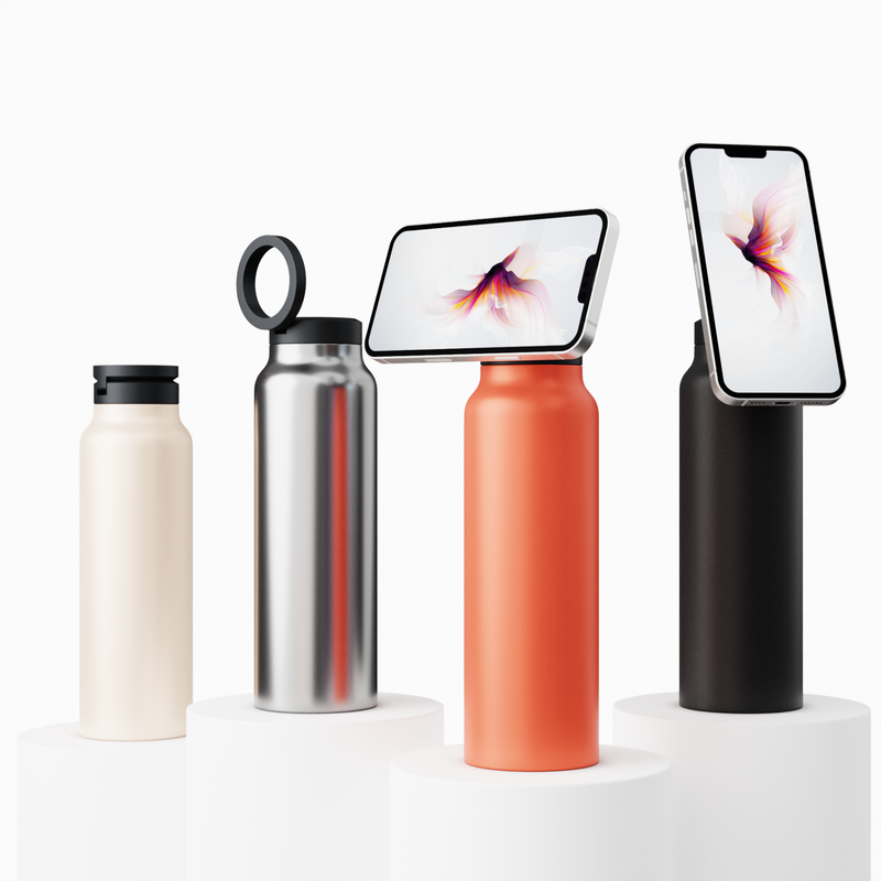 Innovative Water Bottle with Magnetic Ring – HydroSnap-Black-M (720ml)-State of Style
