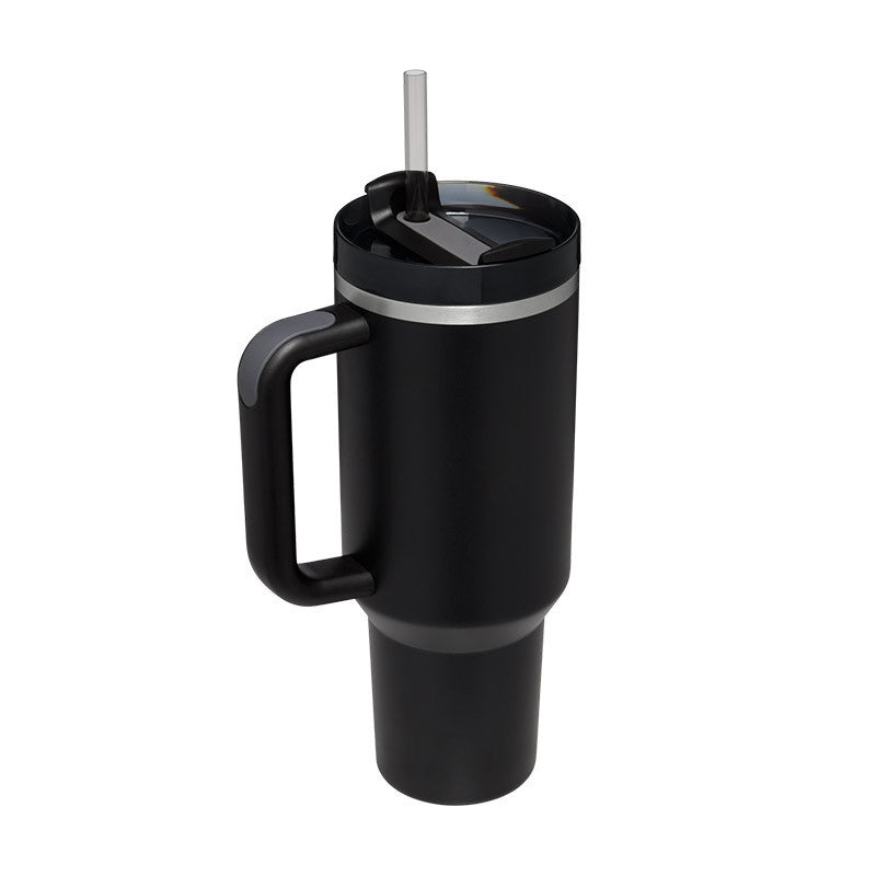 Insulated Mug with Handle and Straw - ChillMate-Black-1200 ML-State of Style