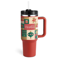 Insulated Mug with Handle and Straw - ChillMate-Christmas Red-B-1200 ML-State of Style
