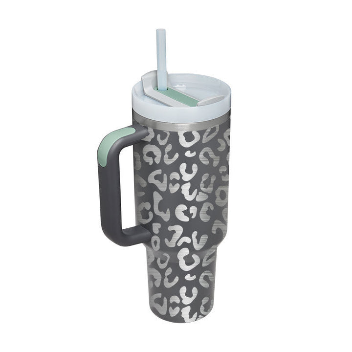 Insulated Mug with Handle and Straw - ChillMate-Grey-1200 ML-State of Style