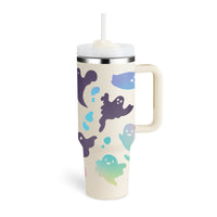 Insulated Mug with Handle and Straw - ChillMate-Halloween Cream white B-1200 ML-State of Style